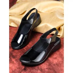 Shezone Black Block Pumps with Buckles-picture-33