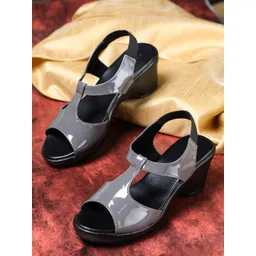 Shezone Grey Block Peep Toes-picture-26