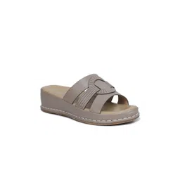 Shezone Textured Platform Sandals with Buckles-picture-34