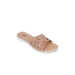 Shezone Women Beige Textured Open Toe Flats-picture-27