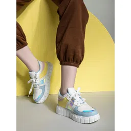 Shezone Women Colourblocked Lightweight Padded Insole Contrast Sole Sneakers-picture-22