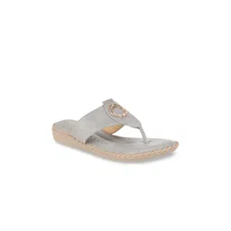 Shezone Women Grey T-Strap Flats image 2