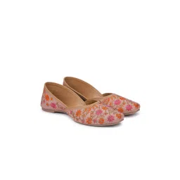 Shezone Women Peach-Coloured Embellished Ethnic Mojaris image 3