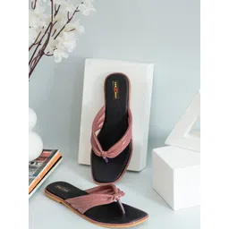 Shezone Women Peach-Coloured Open Toe Flats with Bows-picture-19