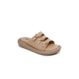 Shezone Women Textured Open Toe Flats with Buckles-picture-31