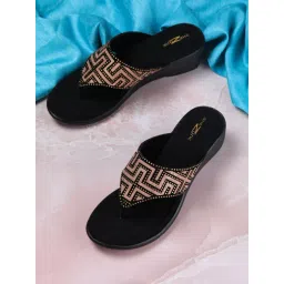 Shezone Women's Beige Thong Wedges-picture-18