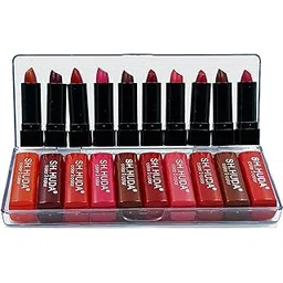 SH.HUDA Professional Beauty Color Sensational Pocket Mini Lipsticks Set - 10Pcs Long Lasting, Waterproof Matte Finish Lipstick Combo.-picture-16
