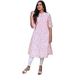shibani Pure Cotton Pastel Pink A line Kurta-picture-19