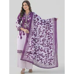 Shikhaa Style Women Ethnic Motifs Printed Regular Pure Cotton Kurta with Palazzos & With Dupatta-picture-33