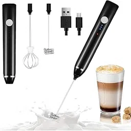 Shiksha Mart_USB Rechargeable Electric Foam Maker - Handheld Milk Wand Mixer Frother for Hot Milk, Hand Blender Coffee, Egg Beater (Black)-picture-28