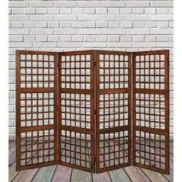 shilpi Wooden Room Rhombus Divider In Brown-picture-18