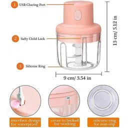 shinde crafts Chopper (Electric Rechargeable Chopper) for Kitchen Vegetable Garlic Onion E358 Electric Vegetable & Fruit Chopper image 5