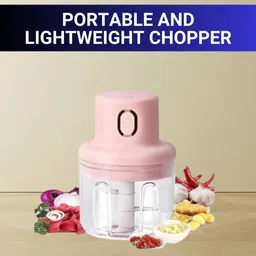 shinde crafts Chopper (Electric Rechargeable Chopper) for Kitchen Vegetable Garlic Onion E358 Electric Vegetable & Fruit Chopper image 1