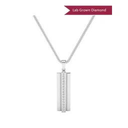 SHINE ETERNAL Lab Grown Diamond 14k (585) White Gold Pendant for Men-picture-33