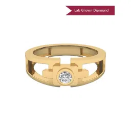 SHINE ETERNAL Lab Grown Diamond 14k (585) Yellow Gold The Stalwart Ring for Men-picture-27
