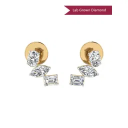 SHINE ETERNAL Lab Grown Diamond 18k (750) Yellow Gold Earrings for Women-picture-24