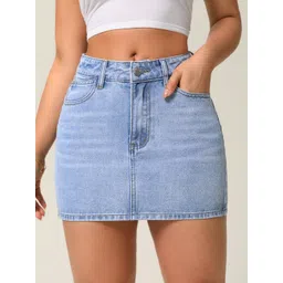 SHINE N SHOW Denim Above Knee Skirt-picture-34