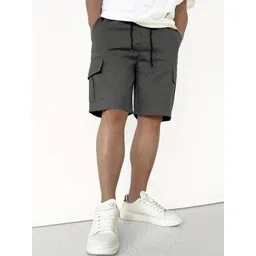 SHINE N SHOW Men Mid-Rise Loose Fit Rapid-Dry Pure Cotton Cargo Shorts-picture-51