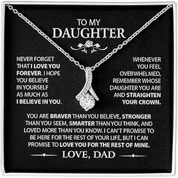 shineiva Daughter Necklace From Dad, Birthday Gift for Girls From Dad With Stunning Box & Sentimental Quotes-picture-37