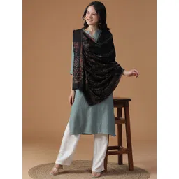 SHINGORA Geometric Woven Design Zari Woollen Cotton Shawl-picture-16