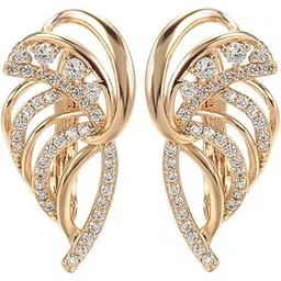 shining diva fashion 18k Rose Gold Plated Latest Stylish Copper Zircon Earrings for Women and Girls (14468er)-picture-48