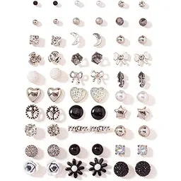 shining diva fashion 30 Pairs Earrings Combo Set Latest Stylish Crystal Pearl Earrings for Women and Girls (14779er)-picture-11