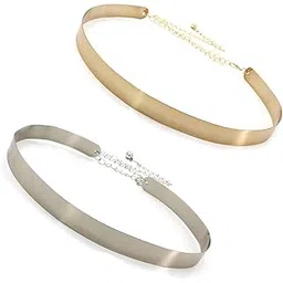 shining diva fashion Adjustable Golden Silver Combo Metal Kamarband Waist Belt for Women and Girls (cmb298)-picture-18