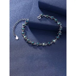 Shining Diva Fashion Crystals Silver-Plated Charm Bracelet-picture-19