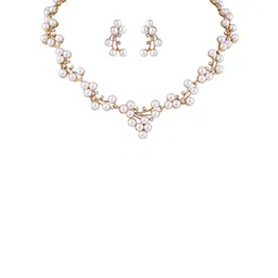 Shining Diva Fashion Gold-Plated Artificial Stones Studded & Pearls Beaded Jewellery Set image 5