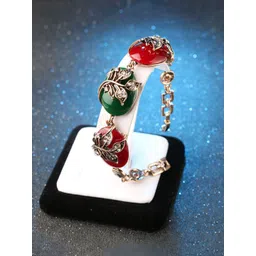 Shining Diva Fashion Gold-Plated Artificial Stones Studded Wraparound Bracelet-picture-18