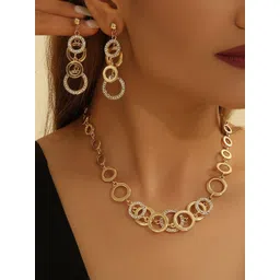 Shining Diva Fashion Gold-Plated Crystal Stone-Studded Jewellery Set-picture-20