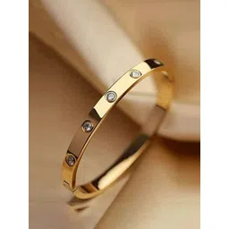 Shining Diva Fashion Gold-Plated Crystals Studded Bangle Style Bracelet-picture-24