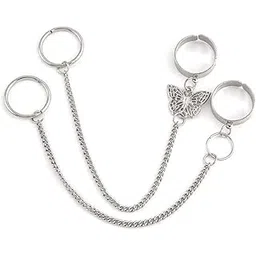 shining diva fashion Latest Stylish Metal Boho Midi Finger Rings for Women and Girls - Set of 2 (rrsd14176r), Silver-picture-34