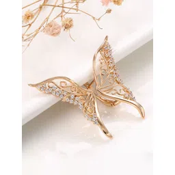 Shining Diva Fashion Rose Gold Plated Artificial Stones Studded Quirky Studs-picture-11