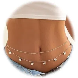 shining diva fashion Set of 2 Butterfly Belts for Women and Girls Stylish Kamarbandh Kamar Chain Waist Belt for Dresses Jeans Saree (16747kb)(Silver)-picture-51