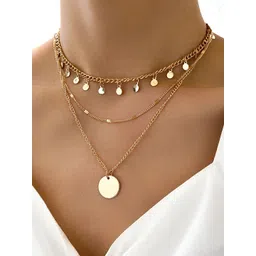 shining diva fashion Shining Diva Women Fashion Gold-Toned Gold-Plated Layered Necklace-picture-27