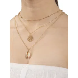 Shining Diva Fashion Women Gold-Plated Multi Layer Chain Necklace-picture-39