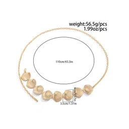 Shining Diva Fashion Women Metal Textured Belly Chain image 2