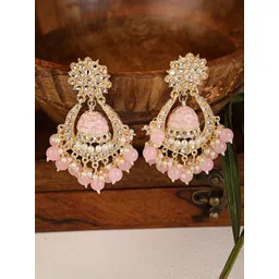 Shining Diva Pink Classic Chandbalis Earrings-picture-11