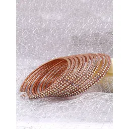 Shining Diva Set Of 12 Gold Plated Crystal Studded Bangles-picture-21