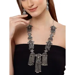 Shining Diva Silver-Plated Oxidised Jewellery Set-picture-23