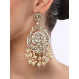 Shining Diva Women Gold-Plated Classic Drop Earrings image 5