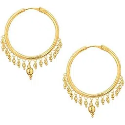 shining jewel - by shivansh 24K Traditional Gold Brass Hoop Earrings for Women-picture-38