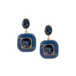 Shining Jewel - By Shivansh Gold-Plated Cubic Zirconia Crystal Contemporary Drop Earrings-picture-24
