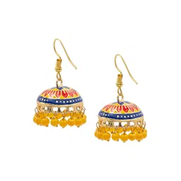 Shining Jewel - By Shivansh Gold Plated Dome Shaped Jhumkas Earrings-picture-38