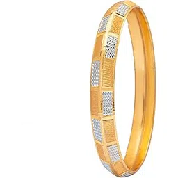 shining jewel - by shivansh Shining Jewel Designer Stylish Self Design Amritsari Two Tone Gold Plated Sikh Kada for Men (SJ_3477_PP)-picture-49