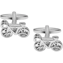 shining jewel - by shivansh Shining Jewel Elegant Fancy and Designer Silver Plated Cufflinks for Men - Bicycle Design (SJ_7163)-picture-44