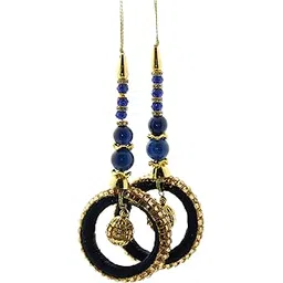 shining star Trendy and Ethnic Ring shape Handmade Latkan Crafted with silk thread and golden pearls best for Women's Ethnic Work Hanging Latkan for Saree Blouse Dupatta Lehenga Gowns (Set of 1 Pairs)-picture-22