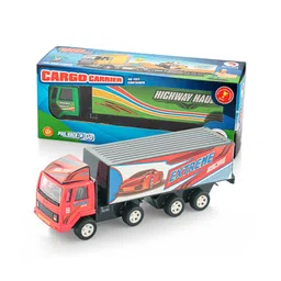 Shinsei Pull Back Action Cargo Carrier Truck Toy - Red-picture-17