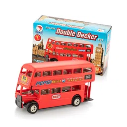Shinsei Pull Back Action Double Decker Bus Toy - Red-picture-19